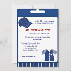 Invitación Jubilación de béisbol
