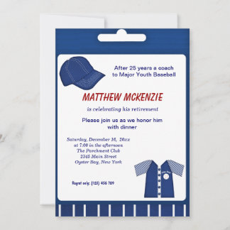 Invitación Jubilación de béisbol