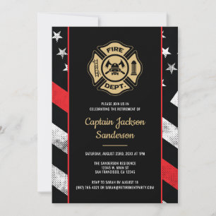 Invitación Jubilación de Bombero Departamento de Bomberos Bom