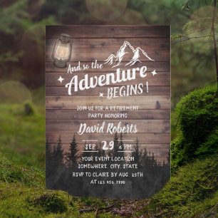 Invitación Jubilación de camping de montaña rusa