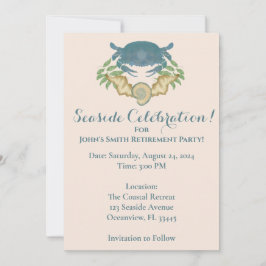 Invitación Jubilación de cangrejo azul acuarela Guardar fecha