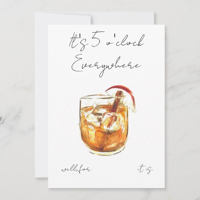 Invitación Jubilación de cóctel y canapés (Anverso)