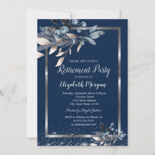 Invitación Jubilación de Flores de Invierno de Confetti de Ma