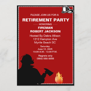Invitación Jubilación de Fuego/Jubilación de Jefe de Incendio