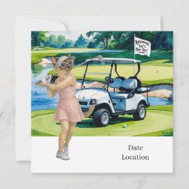 Invitación Jubilación de golf para los amantes del gato siamé