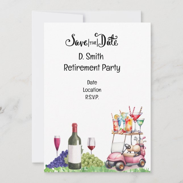 Invitación Jubilación de golf para una mujer golfista (Anverso)