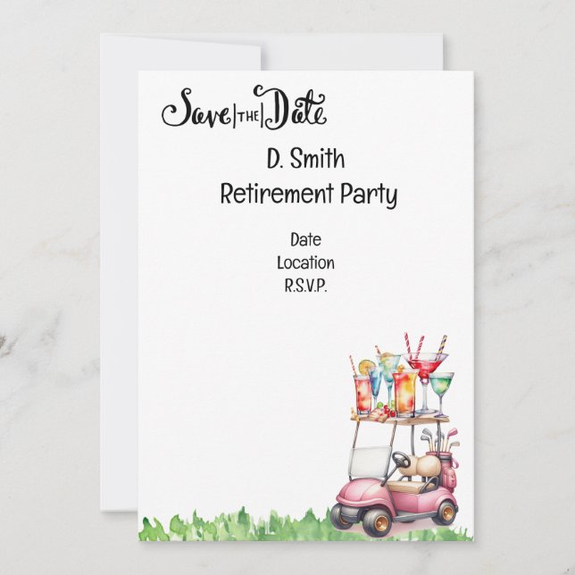 Invitación Jubilación de golf para una mujer golfista (Anverso)