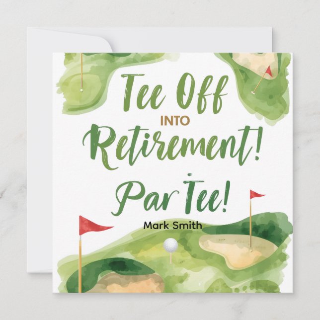 Invitación JUBILACIÓN DE GOLF Salga con ParTee para golfista (Anverso)