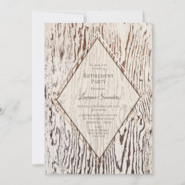 Invitación Jubilación de grano de madera rústica