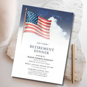 Invitación Jubilación de la bandera militar estadounidense ro