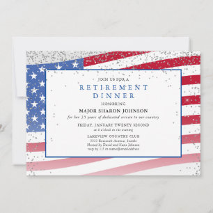 Invitación Jubilación de la bandera militar patriótica de EE.