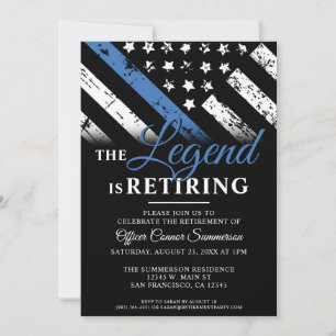 Invitación Jubilación de la Ley de Bandera Azul de la Policía