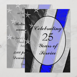 Invitación Jubilación de la ley de la bandera azul delgada