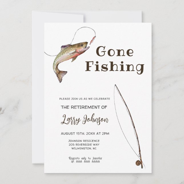 Invitación Jubilación de la pesca jubilada (Anverso)