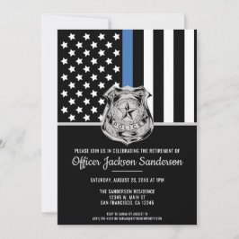 Invitación Jubilación de la policía Línea Azul Bandera Aplica