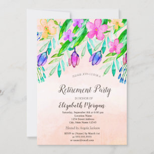Invitación Jubilación de las flores de primavera de acuarela