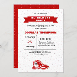 Invitación Jubilación de los bomberos rojos y blancos