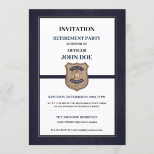 Invitación Jubilación de oficial de policía