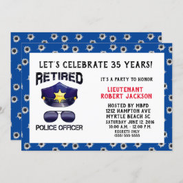 Invitación Jubilación de Oficial de Policía de Bullet Hole Gr