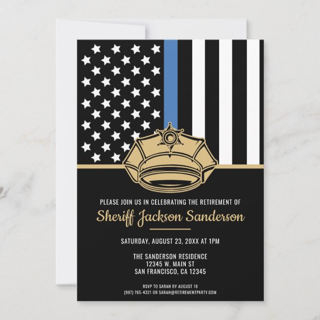 Invitación Jubilación de policía de alguacil (Anverso)