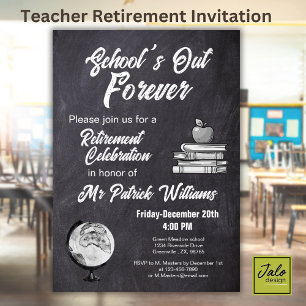 Invitación Jubilación de profesor Chalk Blackboard Nostalgic