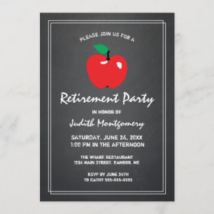 Invitación Jubilación de profesores Apple Chalkboard escritur