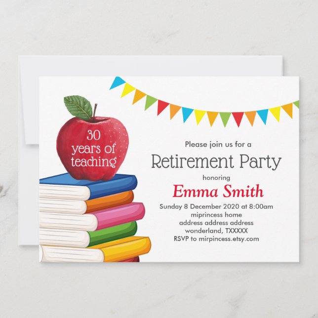 Invitación jubilación de profesores, Apple, retiro de profeso (Anverso)