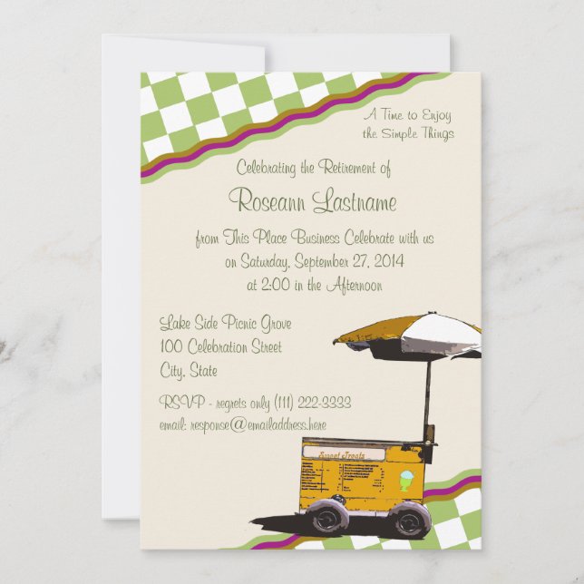 Invitación Jubilación de Recuerdos de verano (Anverso)