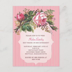 Invitación Jubilación de Rosa Vintage formal