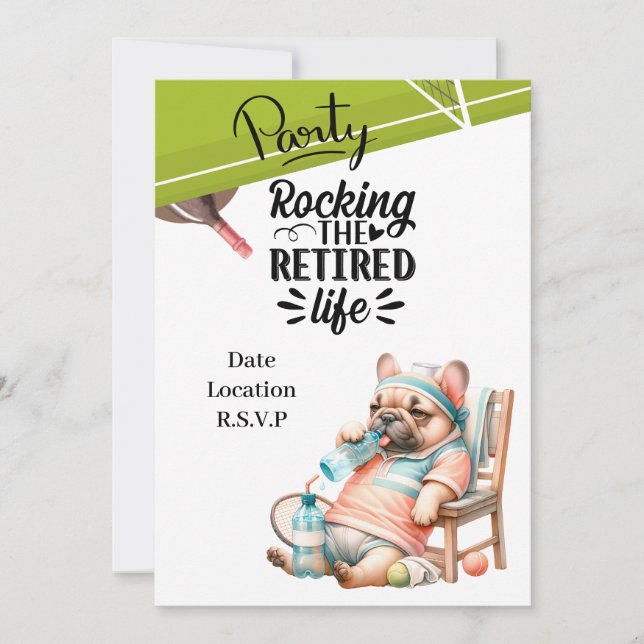 Invitación Jubilación de tenis (Anverso)