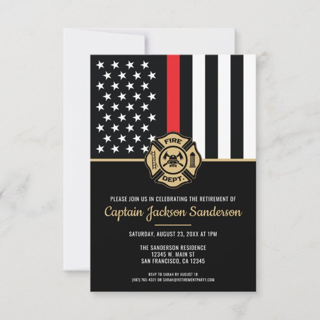 Invitación Jubilación del Departamento de Bomberos (Anverso)