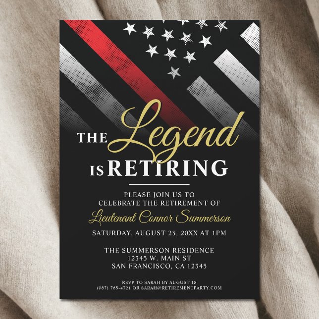 Invitación Jubilación del Departamento de Bomberos (Fireman Fire Department Firefighter Retirement)