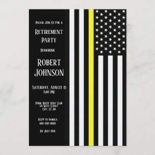 Invitación Jubilación delgada de la línea amarilla