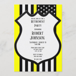 Invitación Jubilación delgada de la línea amarilla