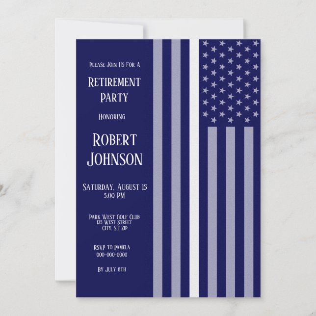 Invitación Jubilación delgada de la línea blanca (Anverso)