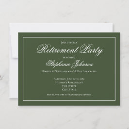 Invitación Jubilación Elegante Fiesta Verde Oscuro