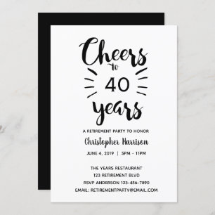 Invitación Jubilación en blanco y negro