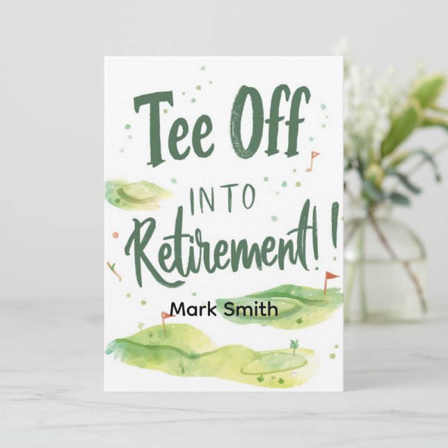 Invitación Jubilación GOLF RETIREMENT, Relax & ParTee para go (Anverso de pie)