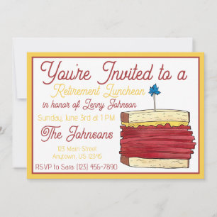 Invitación Jubilación Luncheon Lunch Pastrami Sandwich Deli