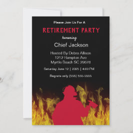 Invitación Jubilación moderna de silueta de bomberos/bomberos