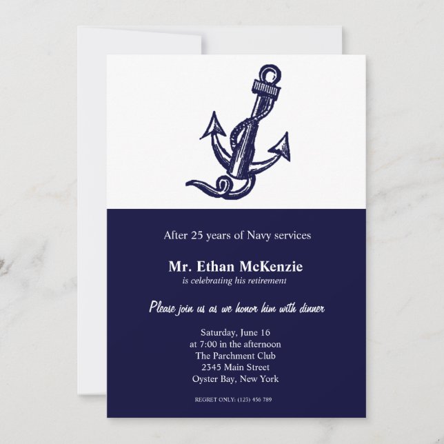 Invitación Jubilación naval (Anverso)