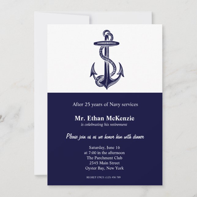 Invitación Jubilación naval (Anverso)