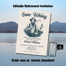 Invitación Jubilación Pescador Jubilado Vintage