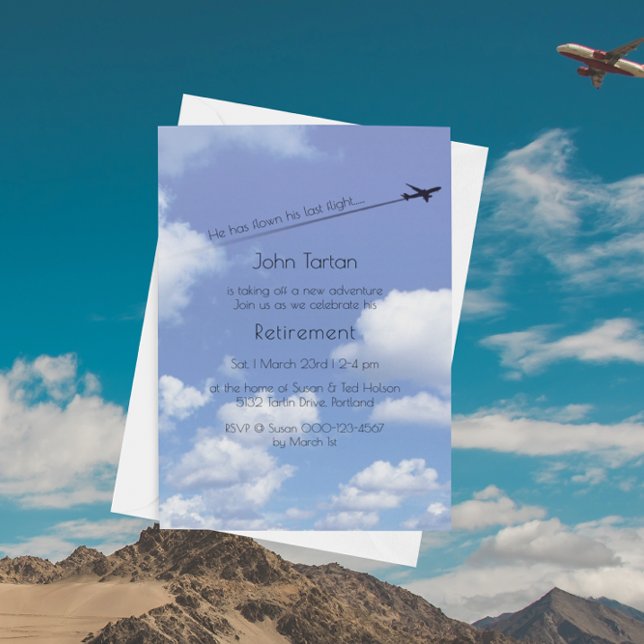 Invitación Jubilación piloto única o fiesta de cumpleaños (Subido por el creador)