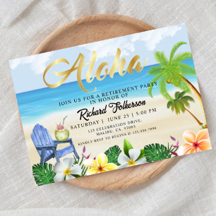 Invitación Jubilación, Playa, Aloha, Fuera de la Oficina
