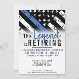 Invitación Jubilación policial Fiesta de bandera delgada de l