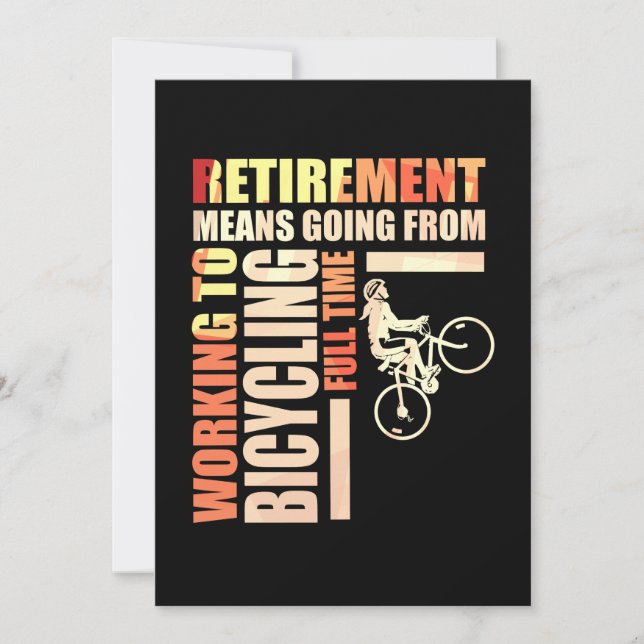 Invitación Jubilación Significa Trabajar En Bicicleta (Anverso)