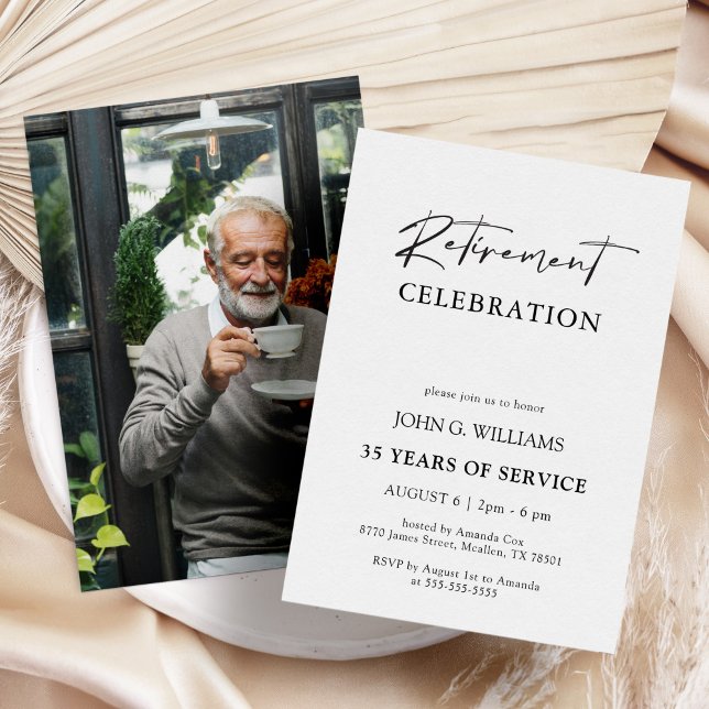 Invitación Jubilación simple moderna de fotos (Subido por el creador)