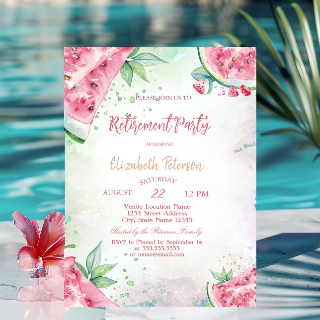 Invitación Jubilación veraniega de la sandía tropical (Subido por el creador)