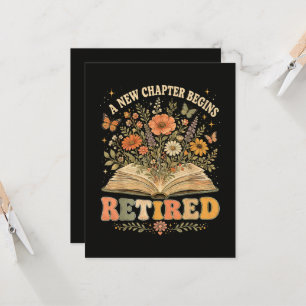 Invitación Jubilado Un Nuevo Capítulo Comienza Libro Floral R